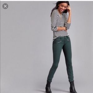 Cabi zip skinny hunter green jeans#3388